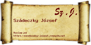 Szádeczky József névjegykártya