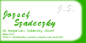 jozsef szadeczky business card