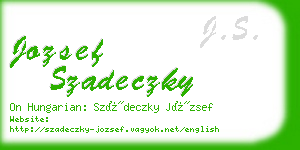 jozsef szadeczky business card